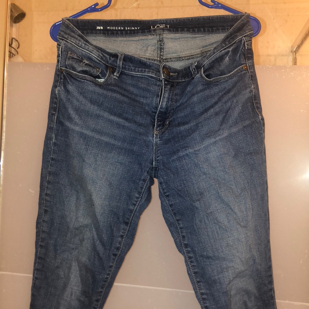 Ann Taylor LOFT Medium Dark Wash Skinny Jeans